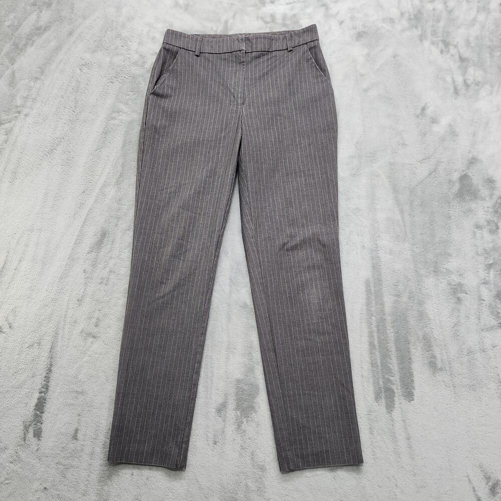 JOE BENBASSET Pants‎ Womans 5 Juniors Gray White Striped Mid Rise Ankle Stretch